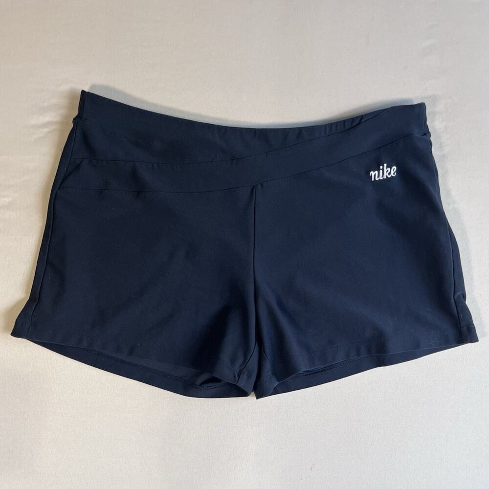 Nike Women’s Navy Athletic Shorts Pull On Elastic Waist Stretch Gym Training